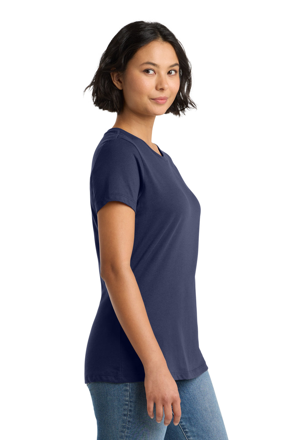 District Women's Perfect Weight Tee. DM104L - Tanzanite - side