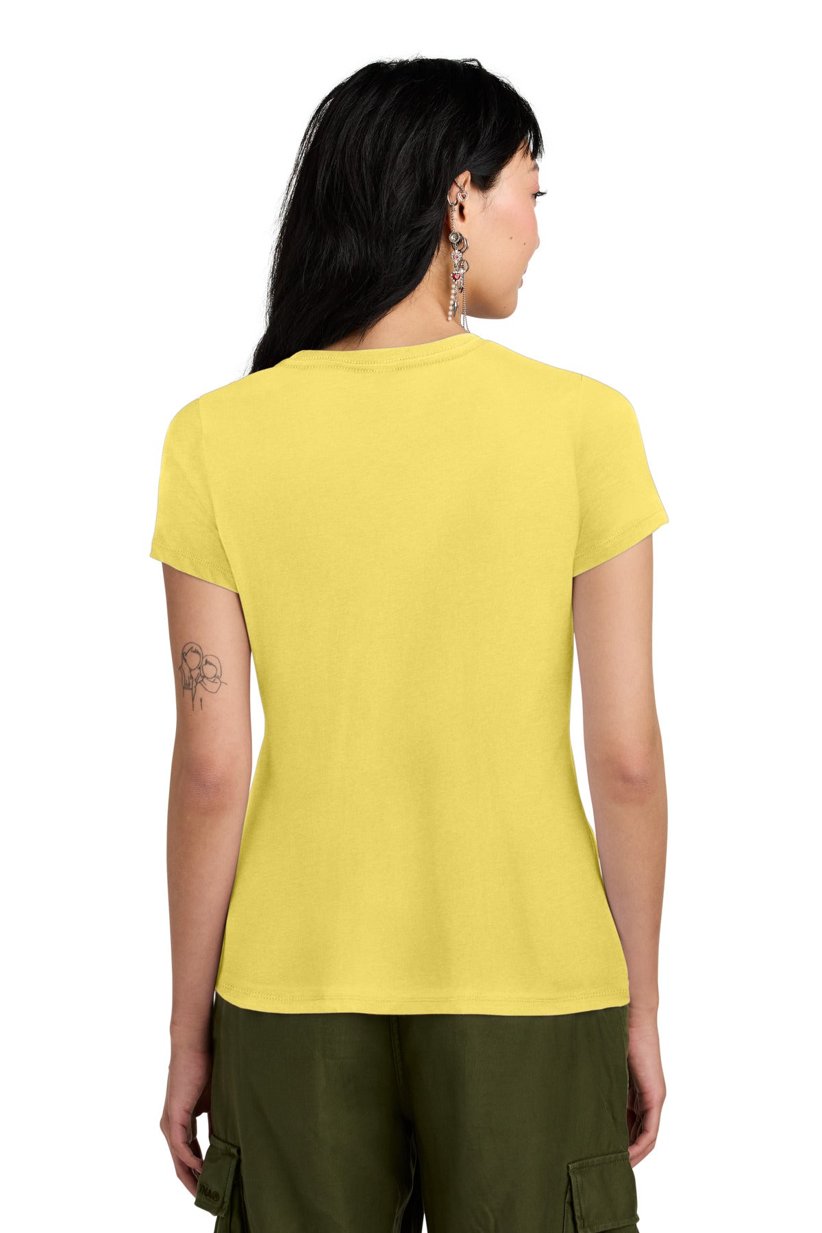 District Women's Perfect Weight Tee. DM104L - Yellow - back