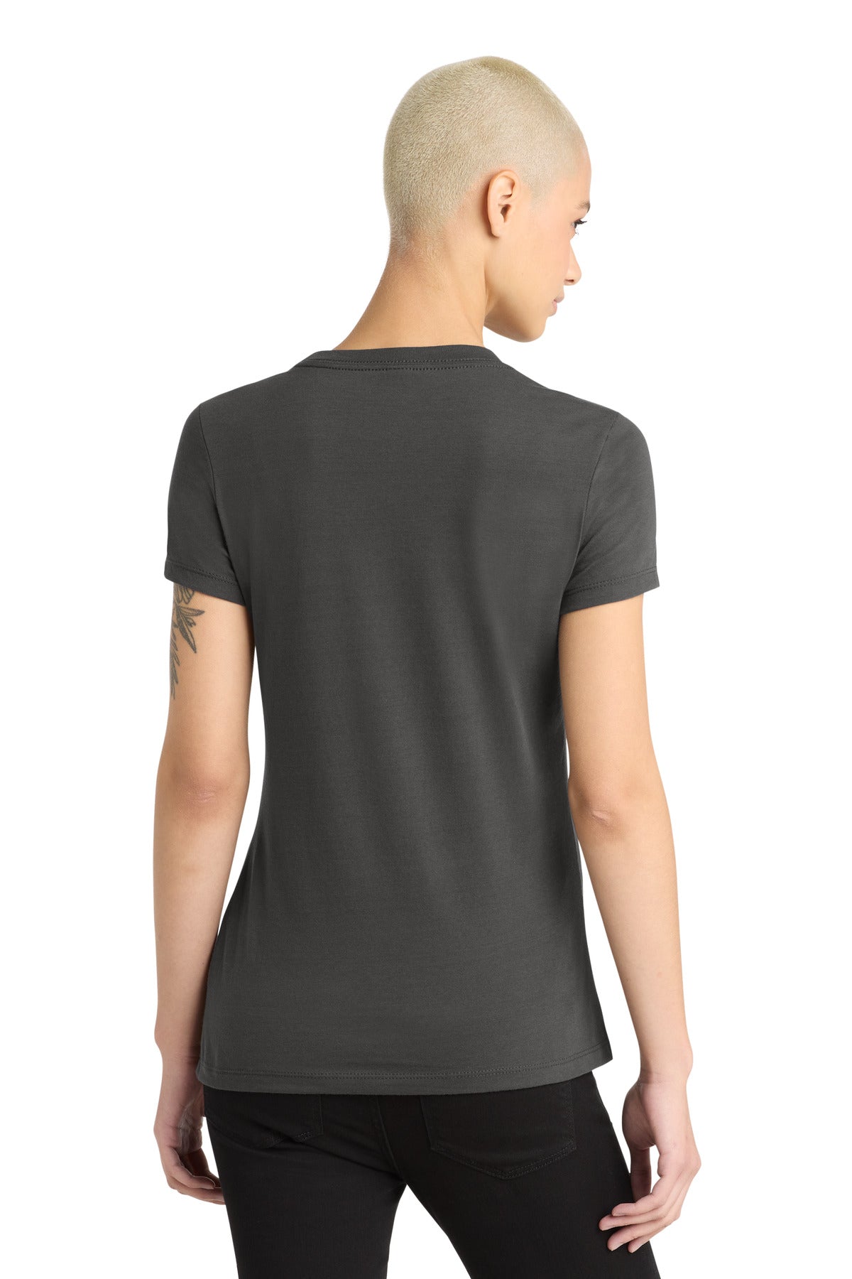 District Women's Perfect Blend CVC Tee. DM108L - Charcoal - back