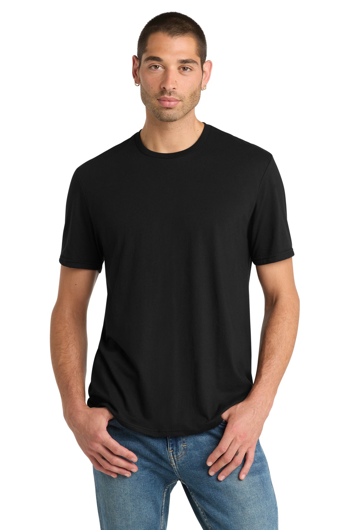 District Perfect Blend CVC Tee. DM108 - Black - front