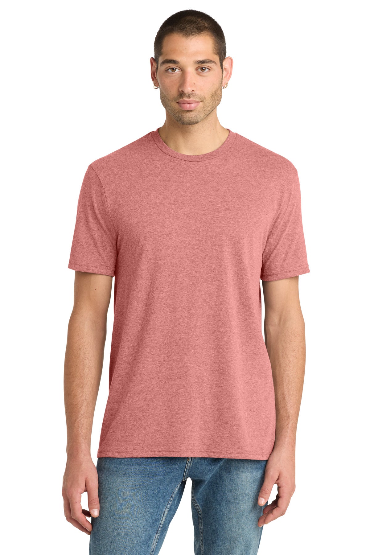 District Perfect Blend CVC Tee. DM108 - Blush Frost - front