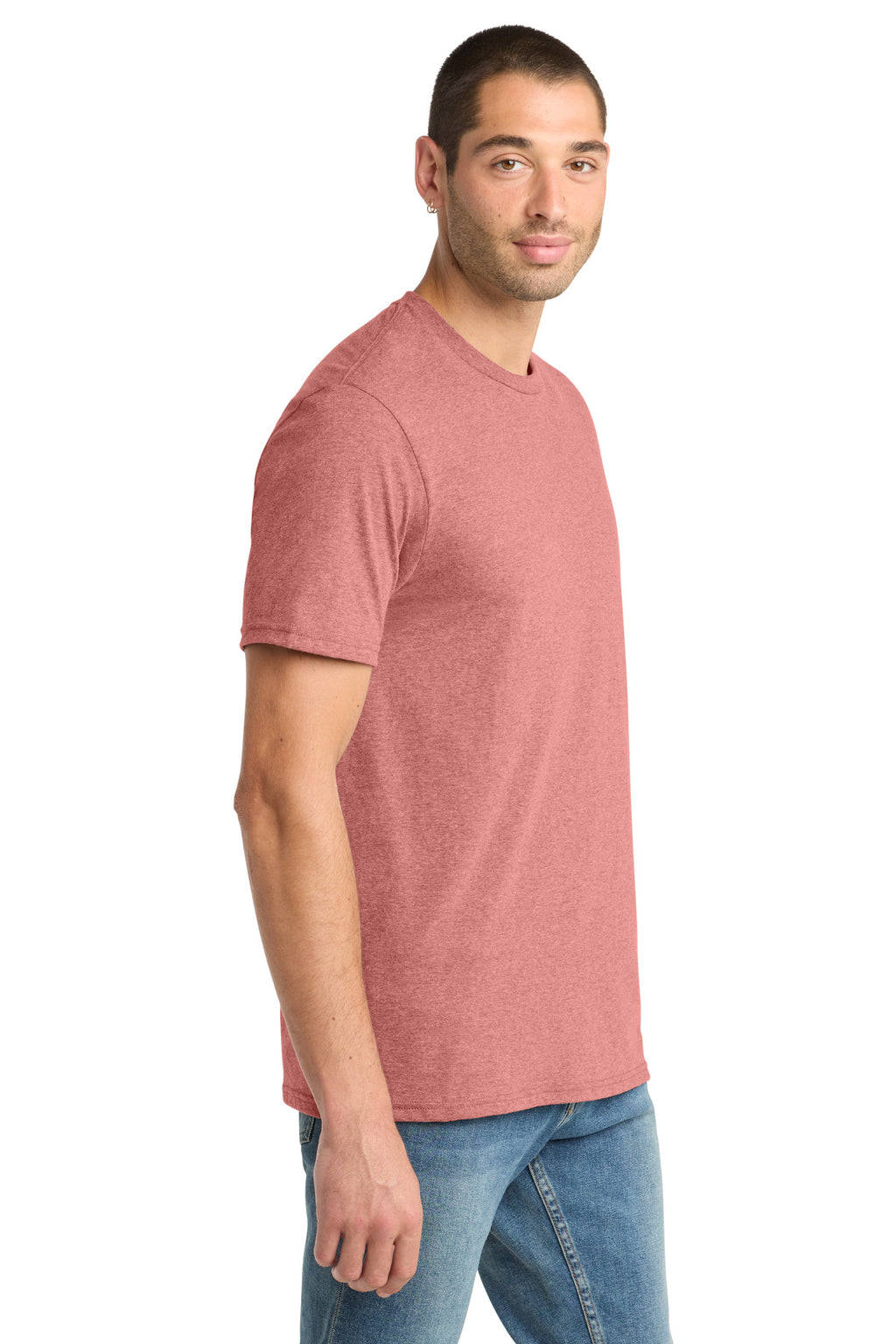 District Perfect Blend CVC Tee. DM108 - Blush Frost - side