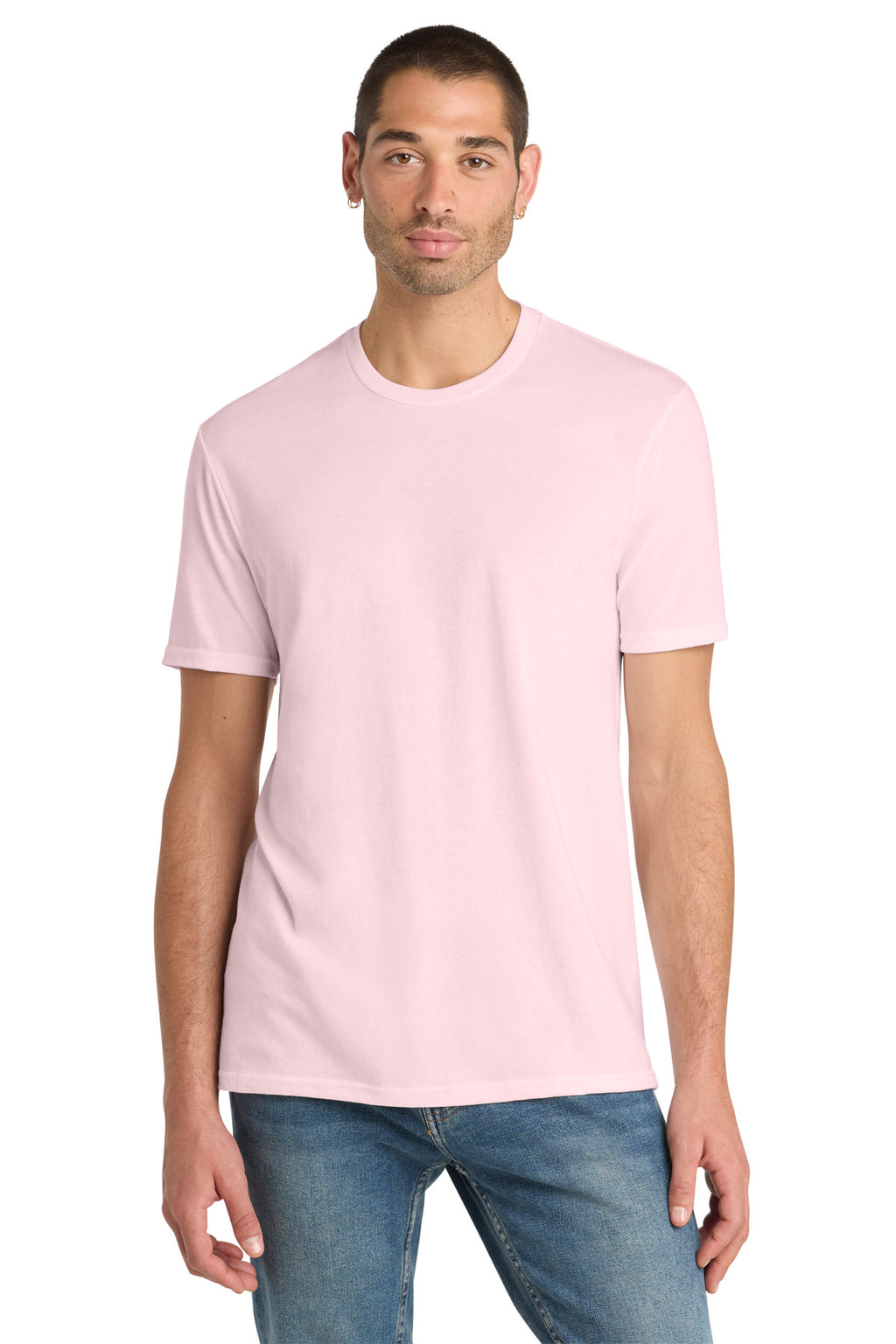 District Perfect Blend CVC Tee. DM108 - Carnation Pink - front