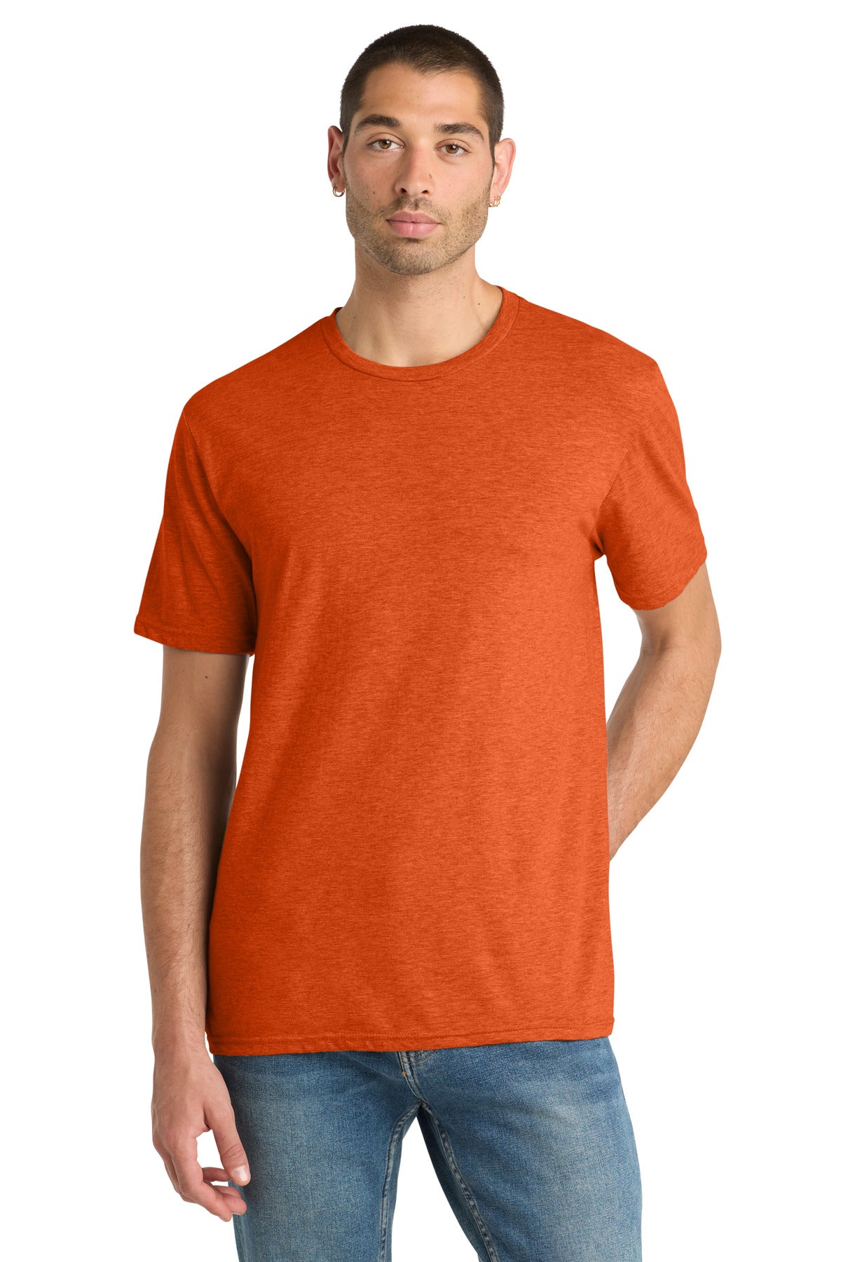 District Perfect Blend CVC Tee. DM108 - Deep Orange Heather - front