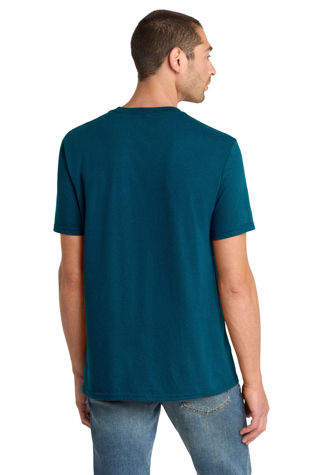 District Perfect Blend CVC Tee. DM108 - Deep Turquoise Fleck - back