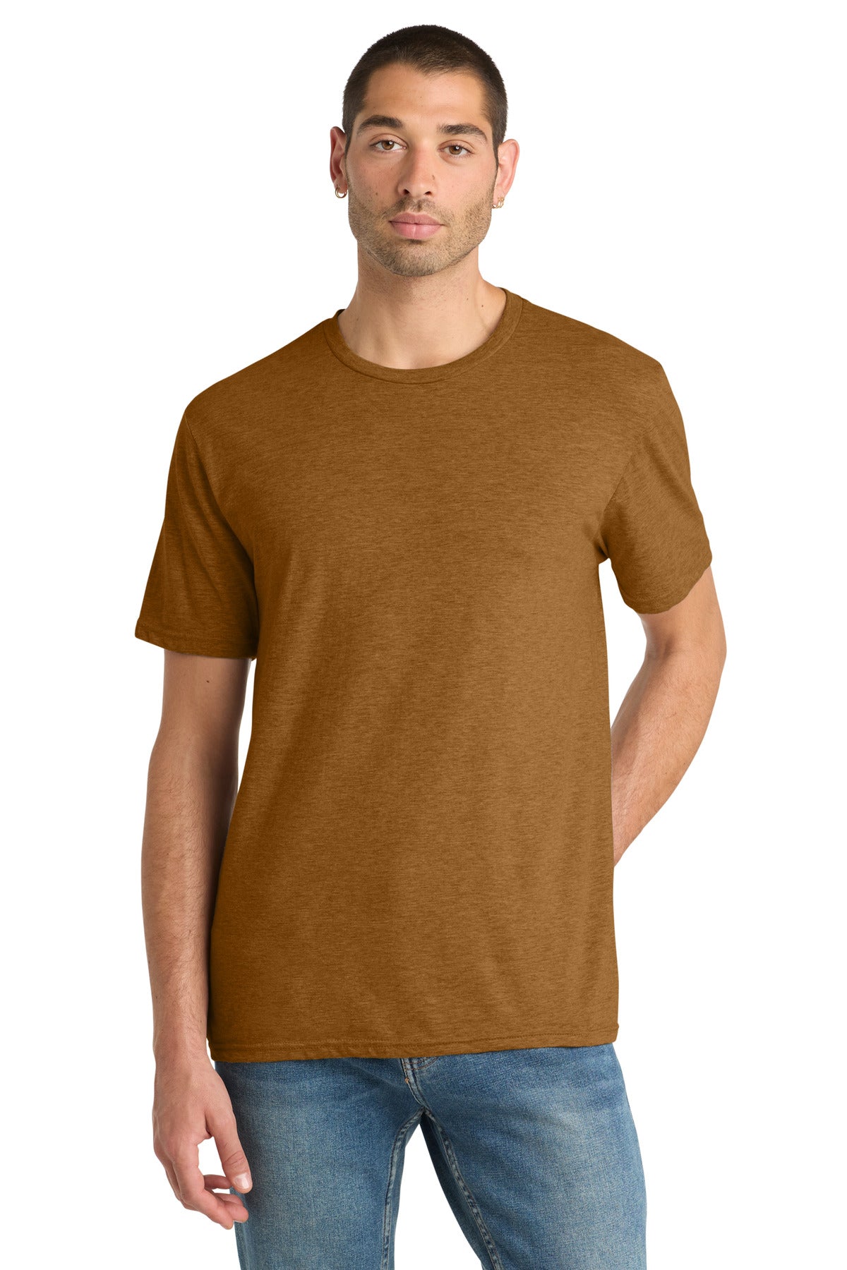 District Perfect Blend CVC Tee. DM108 - Duck Brown Heather - front