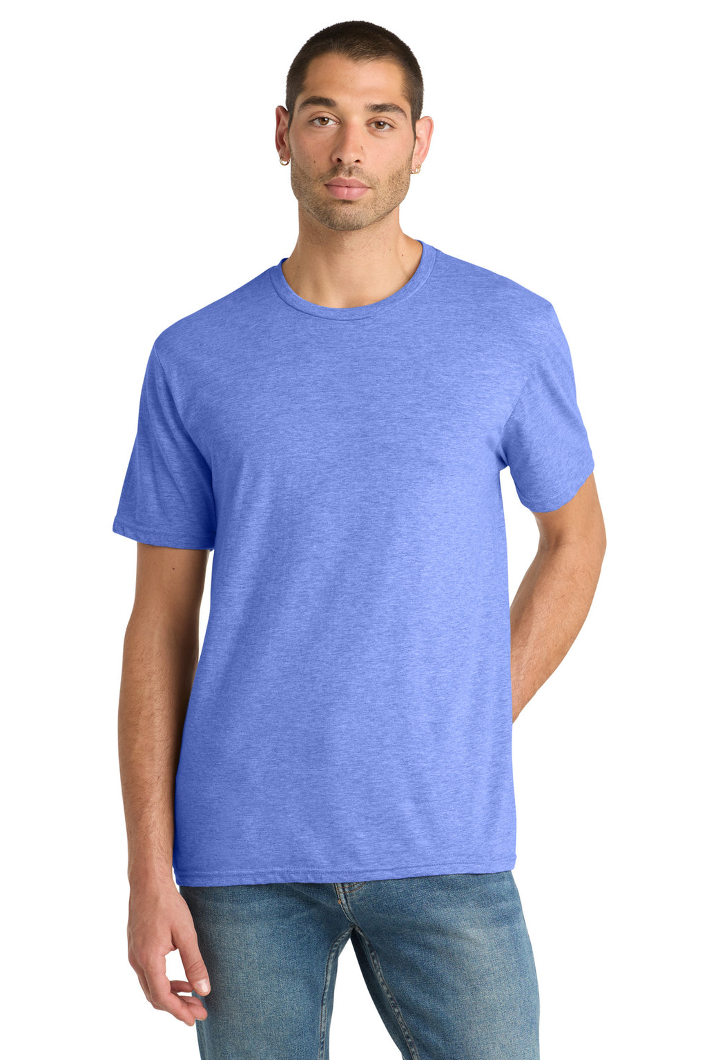 District Perfect Blend CVC Tee. DM108 - Electric Purple Heather - front