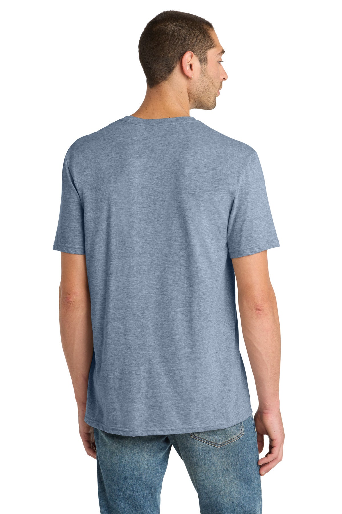 District Perfect Blend CVC Tee. DM108 - Flint Blue Heather - back
