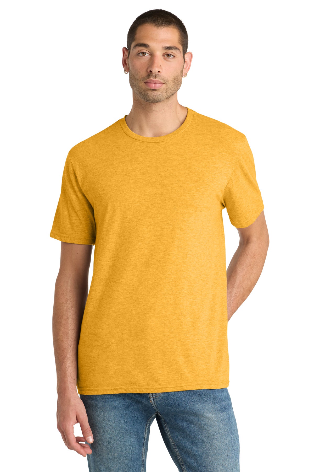 District Perfect Blend CVC Tee. DM108 - Gold Heather - front
