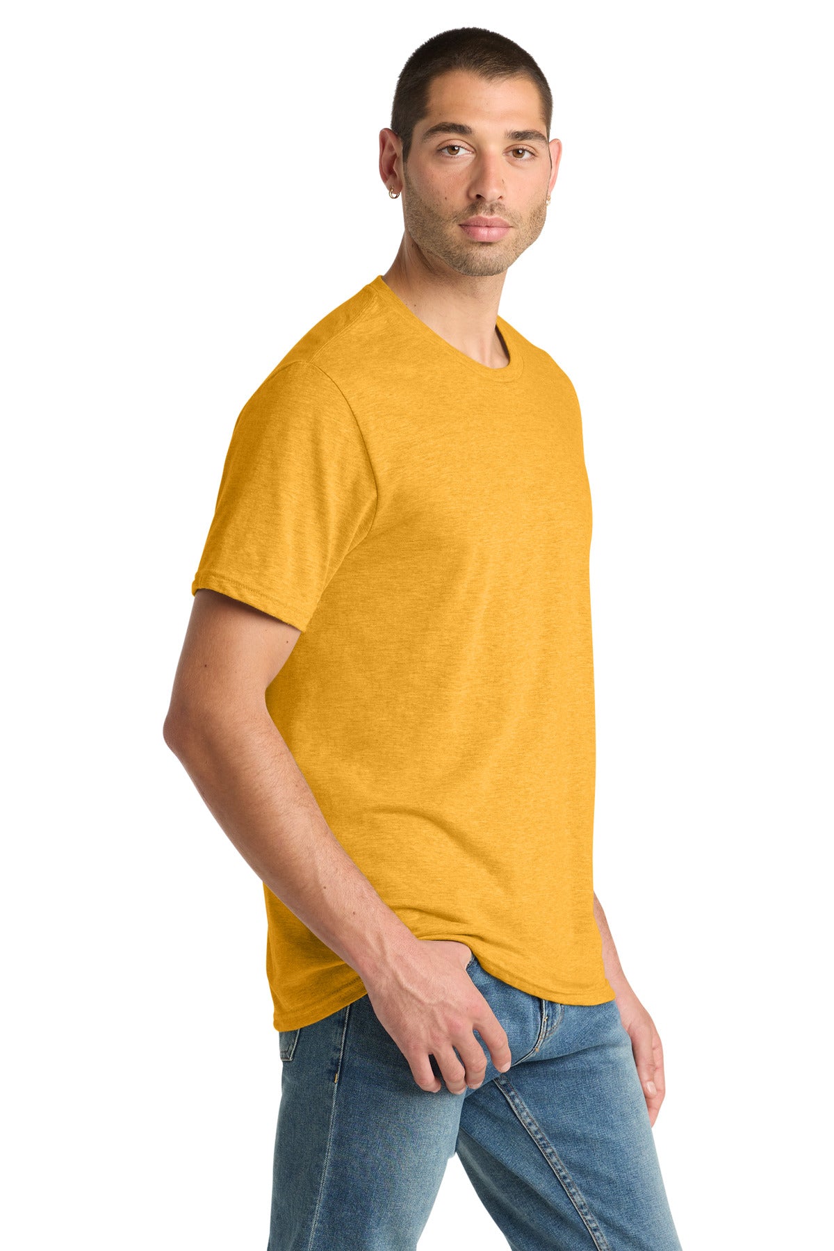 District Perfect Blend CVC Tee. DM108 - Gold Heather - side