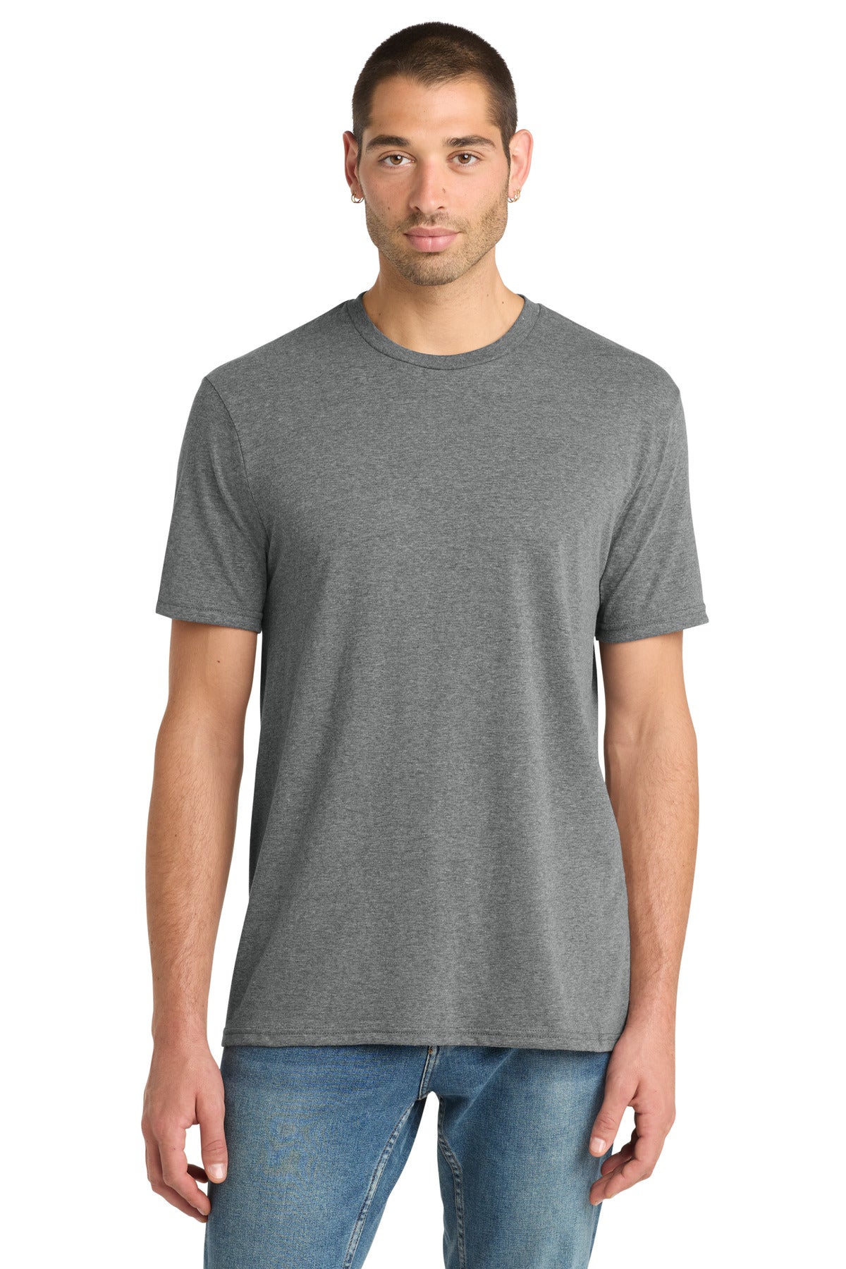 District Perfect Blend CVC Tee. DM108 - Grey Frost - front