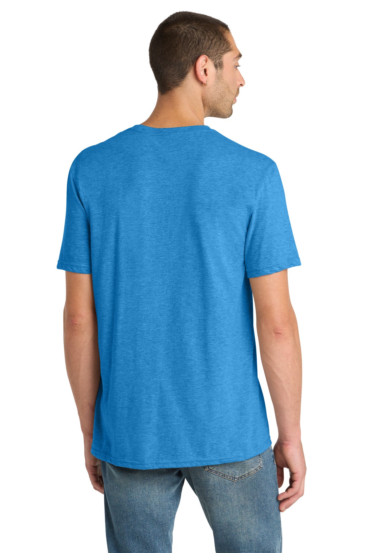 District Perfect Blend CVC Tee. DM108 - Heathered Bright Turquoise - back