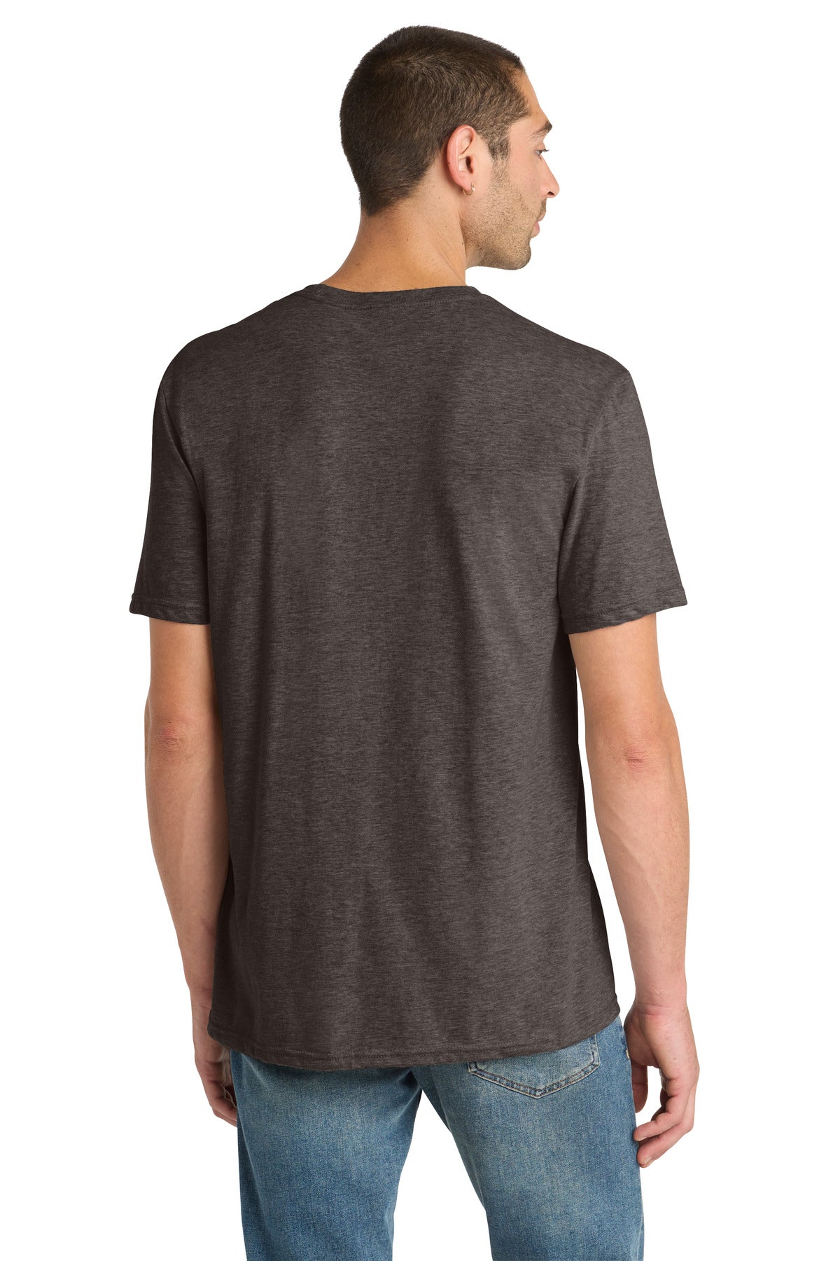 District Perfect Blend CVC Tee. DM108 - Heathered Brown - back