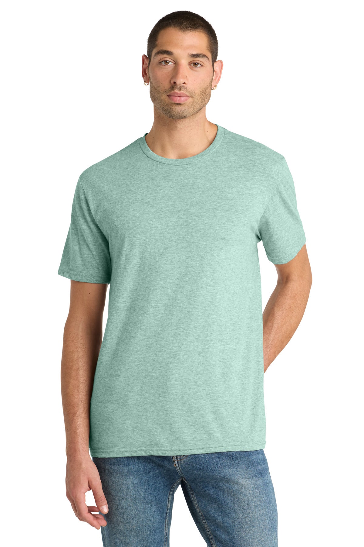 District Perfect Blend CVC Tee. DM108 - Heathered Dusty Sage - front