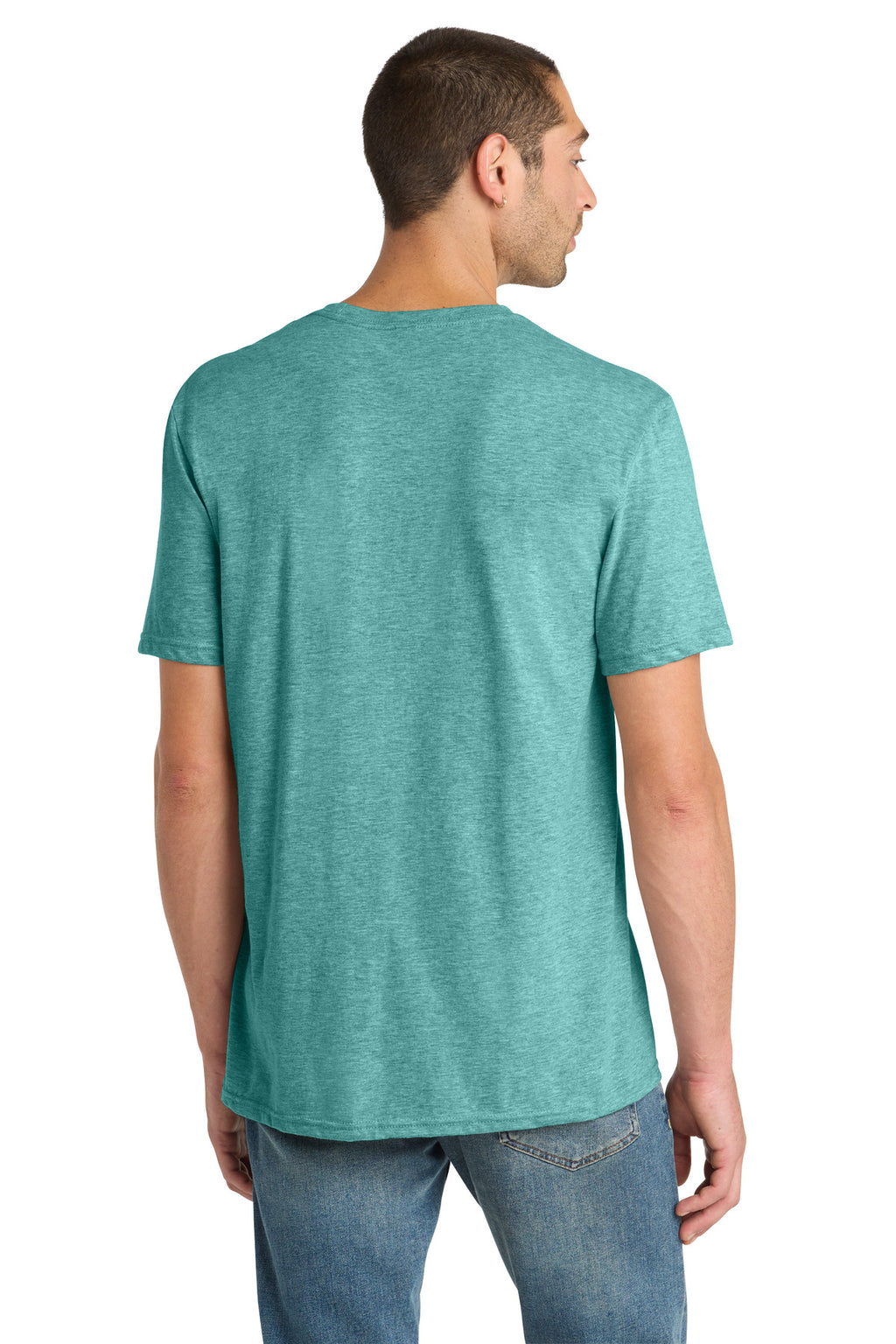 District Perfect Blend CVC Tee. DM108 - Heathered Eucalyptus Blue - back