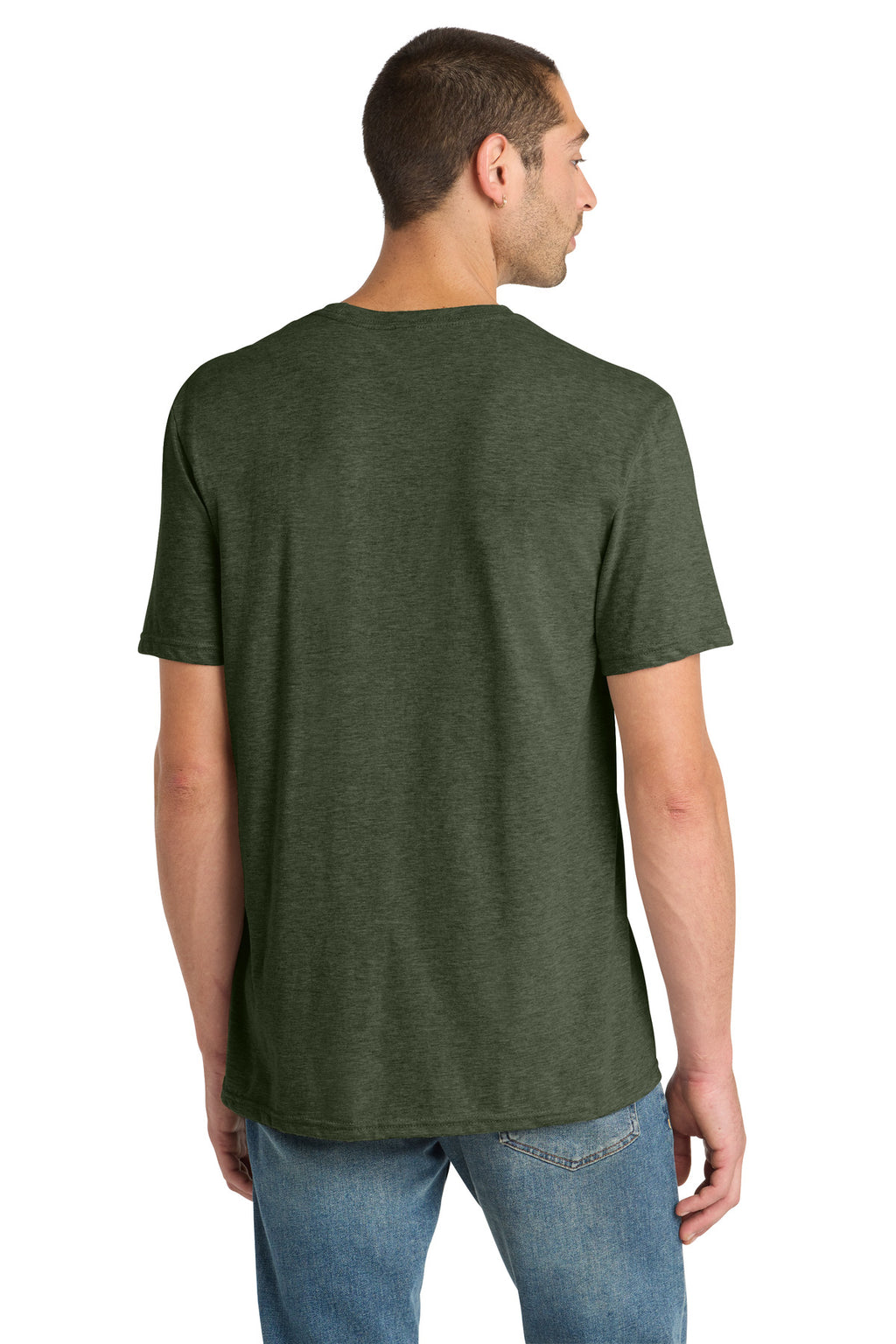 District Perfect Blend CVC Tee. DM108 - Heathered Forest Green - back