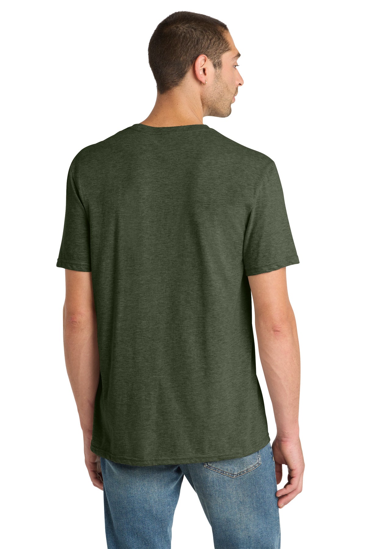 District Perfect Blend CVC Tee. DM108 - Heathered Forest Green - back