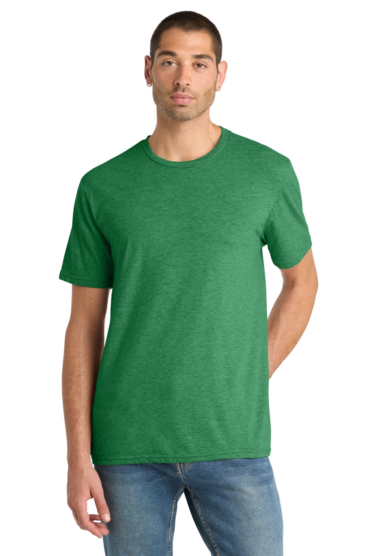 District Perfect Blend CVC Tee. DM108 - Heathered Kelly Green - front