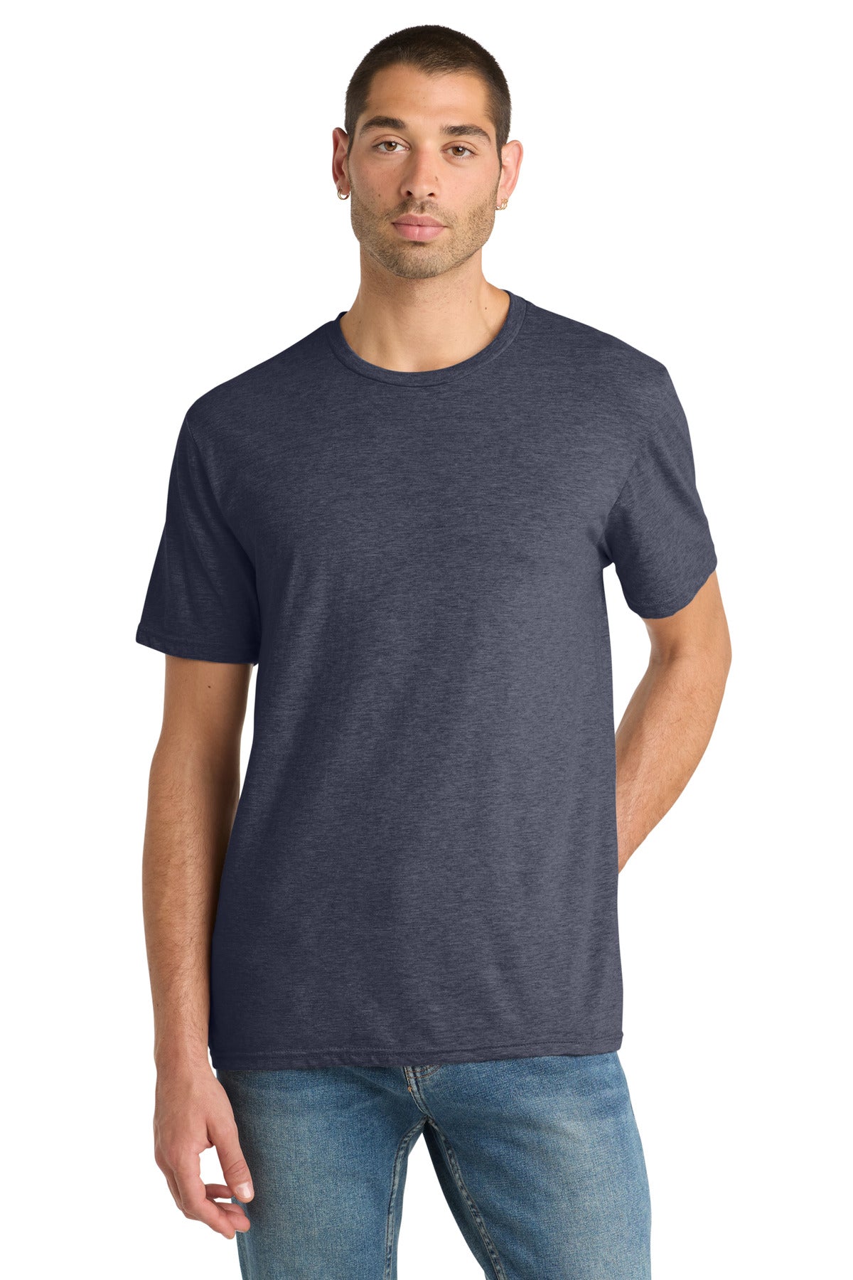 District Perfect Blend CVC Tee. DM108 - Heathered Navy - front