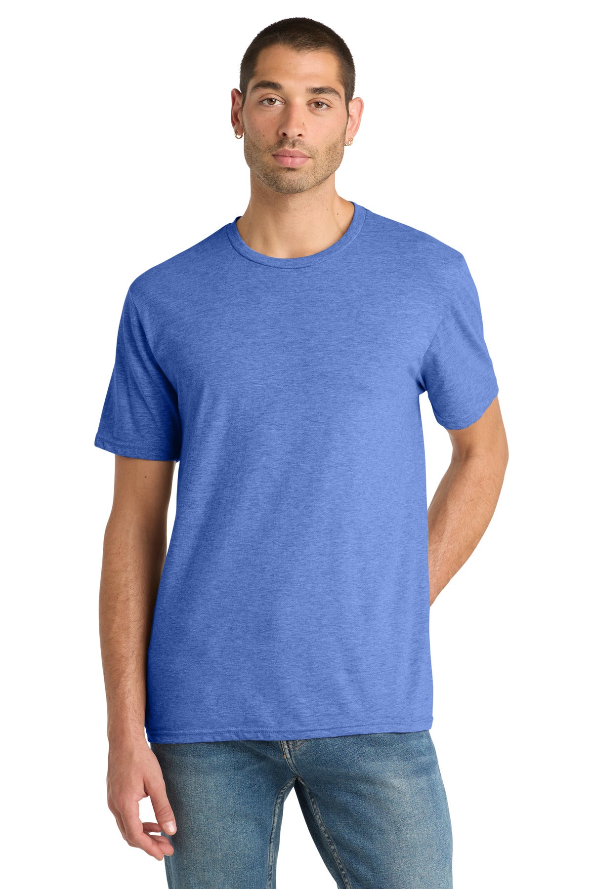 District Perfect Blend CVC Tee. DM108 - Heathered Royal - front