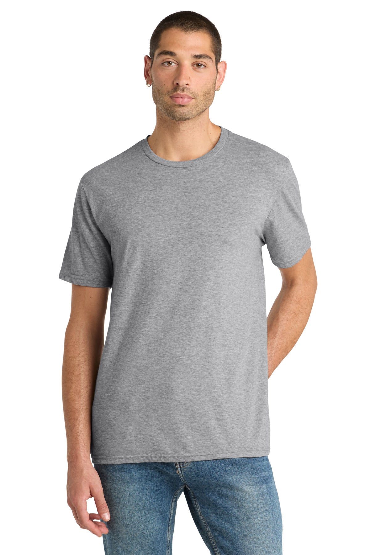 District Perfect Blend CVC Tee. DM108 - Light Heather Grey - front
