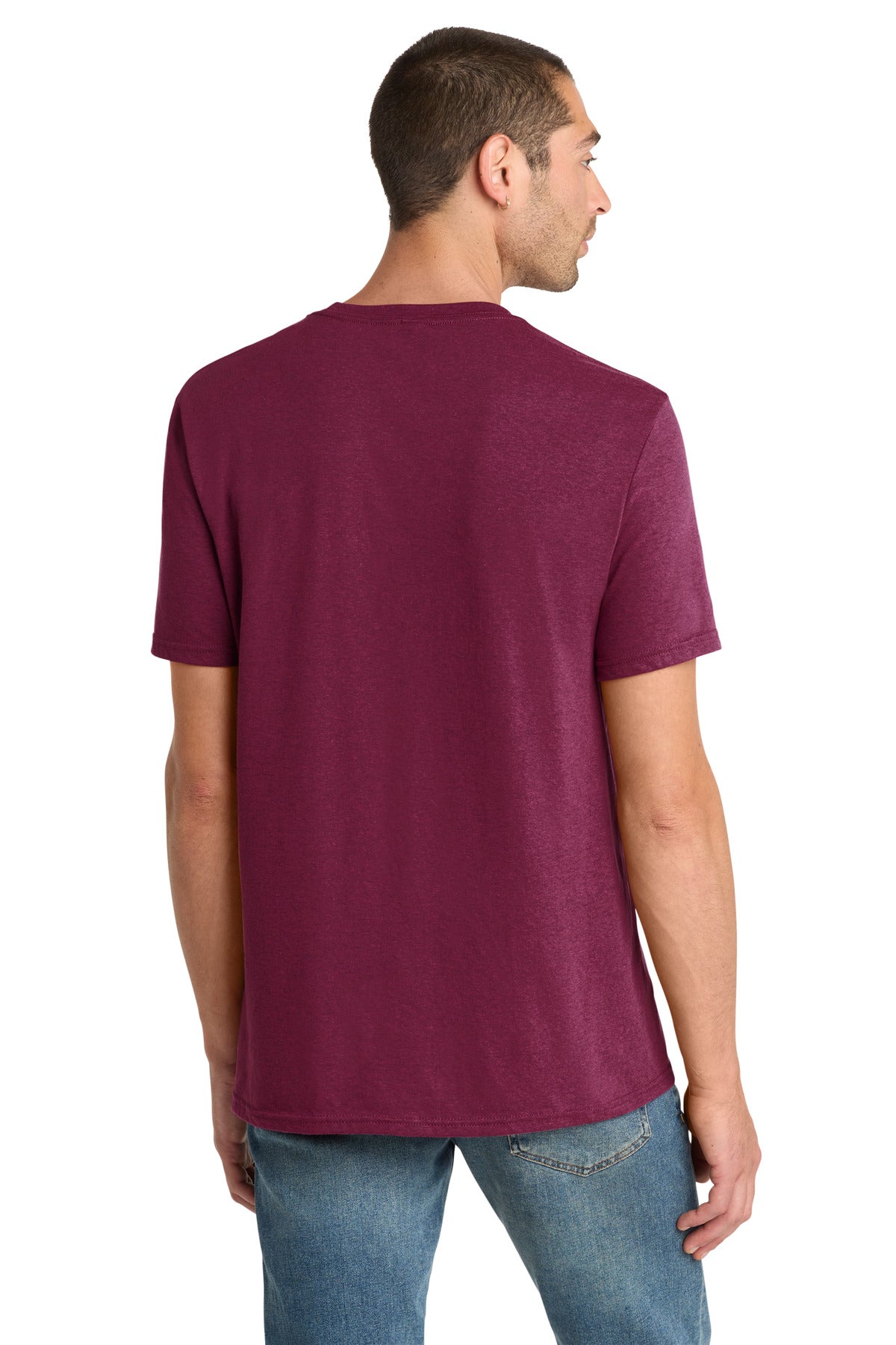 District Perfect Blend CVC Tee. DM108 - Raspberry Fleck - back