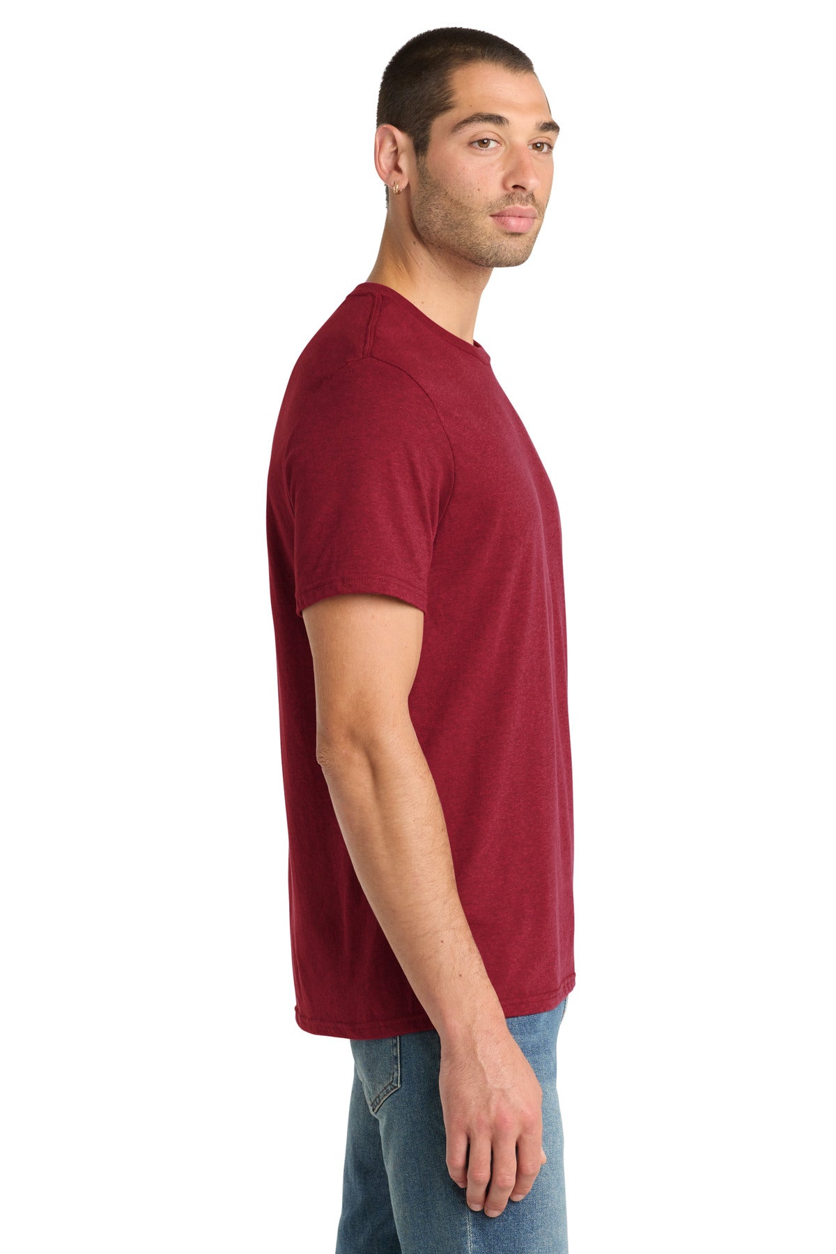 District Perfect Blend CVC Tee. DM108 - Red Fleck - side