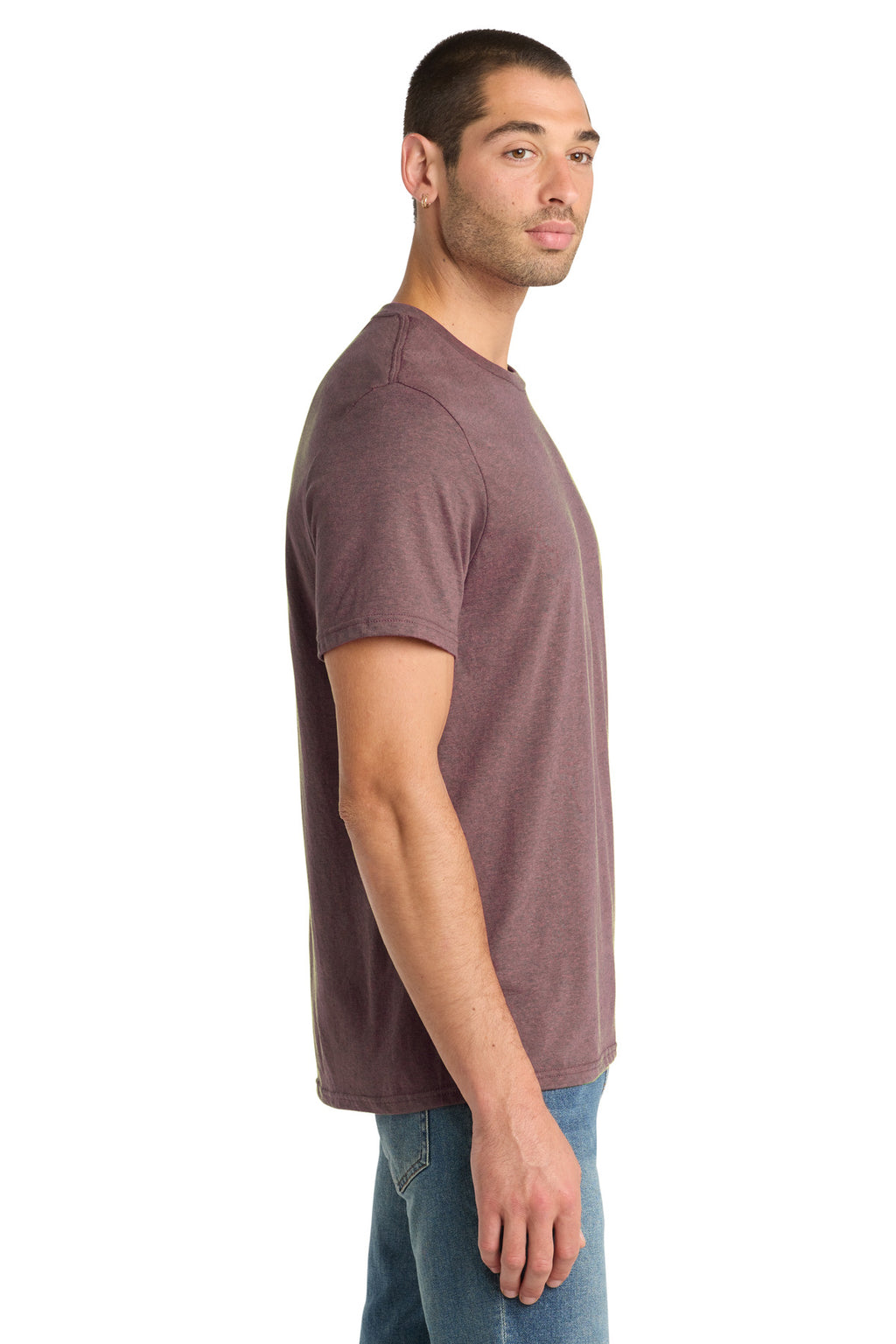 District Perfect Blend CVC Tee. DM108 - Rose Fleck - side
