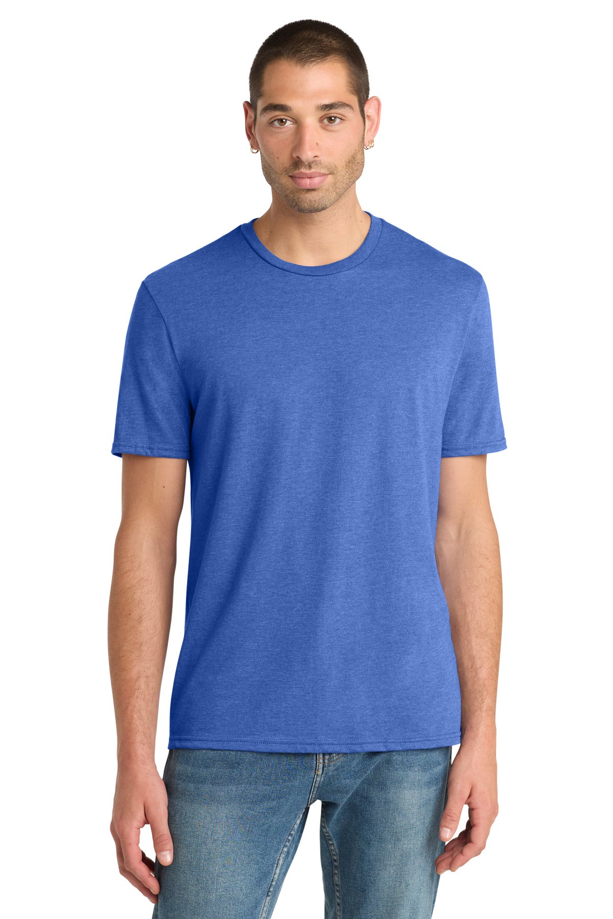District Perfect Blend CVC Tee. DM108 - Royal Frost - front