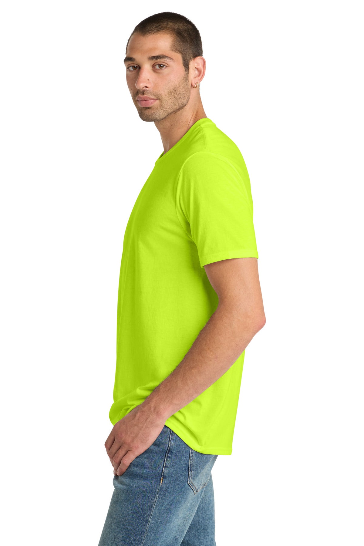 District Perfect Blend CVC Tee. DM108 - S. Green - side