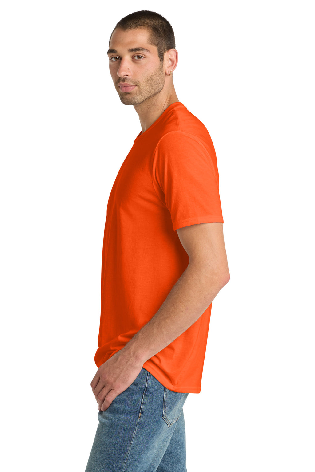 District Perfect Blend CVC Tee. DM108 - S. Orange - side