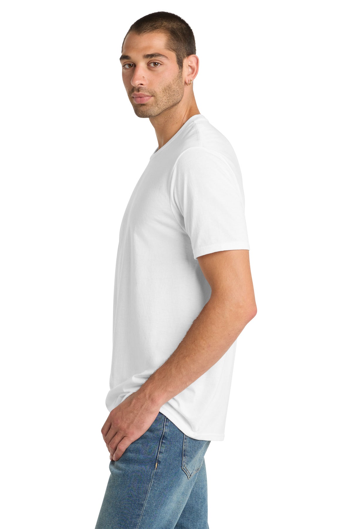 District Perfect Blend CVC Tee. DM108 - White - side