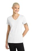 District - Women's Perfect Weight V-Neck Tee. DM1170L - Bright White - front