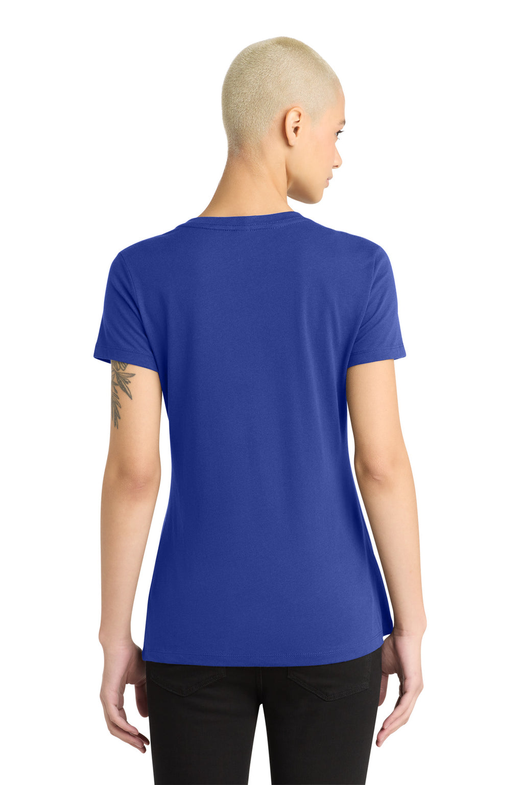 District - Women's Perfect Weight V-Neck Tee. DM1170L - Deep Royal - back