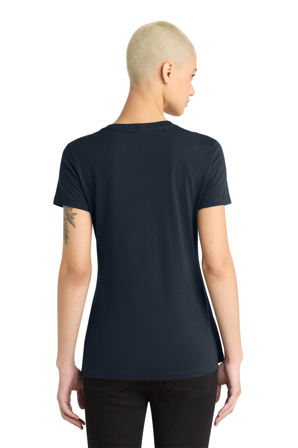 District - Women's Perfect Weight V-Neck Tee. DM1170L - New Navy - back