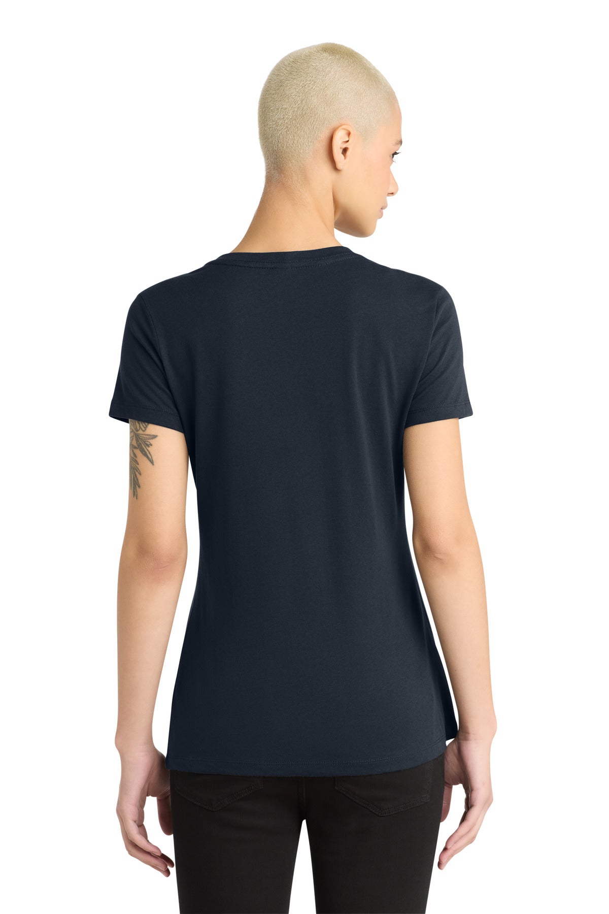 District - Women's Perfect Weight V-Neck Tee. DM1170L - New Navy - back