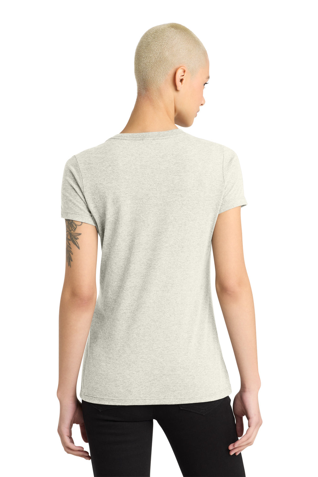 District - Women's Perfect Weight V-Neck Tee. DM1170L - Oatmeal Heather - back