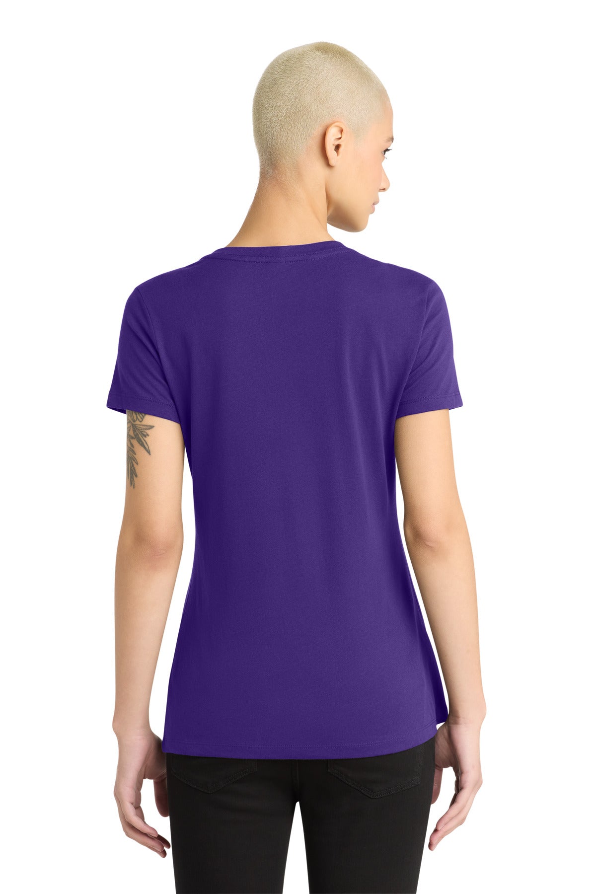 District - Women's Perfect Weight V-Neck Tee. DM1170L - Purple - back