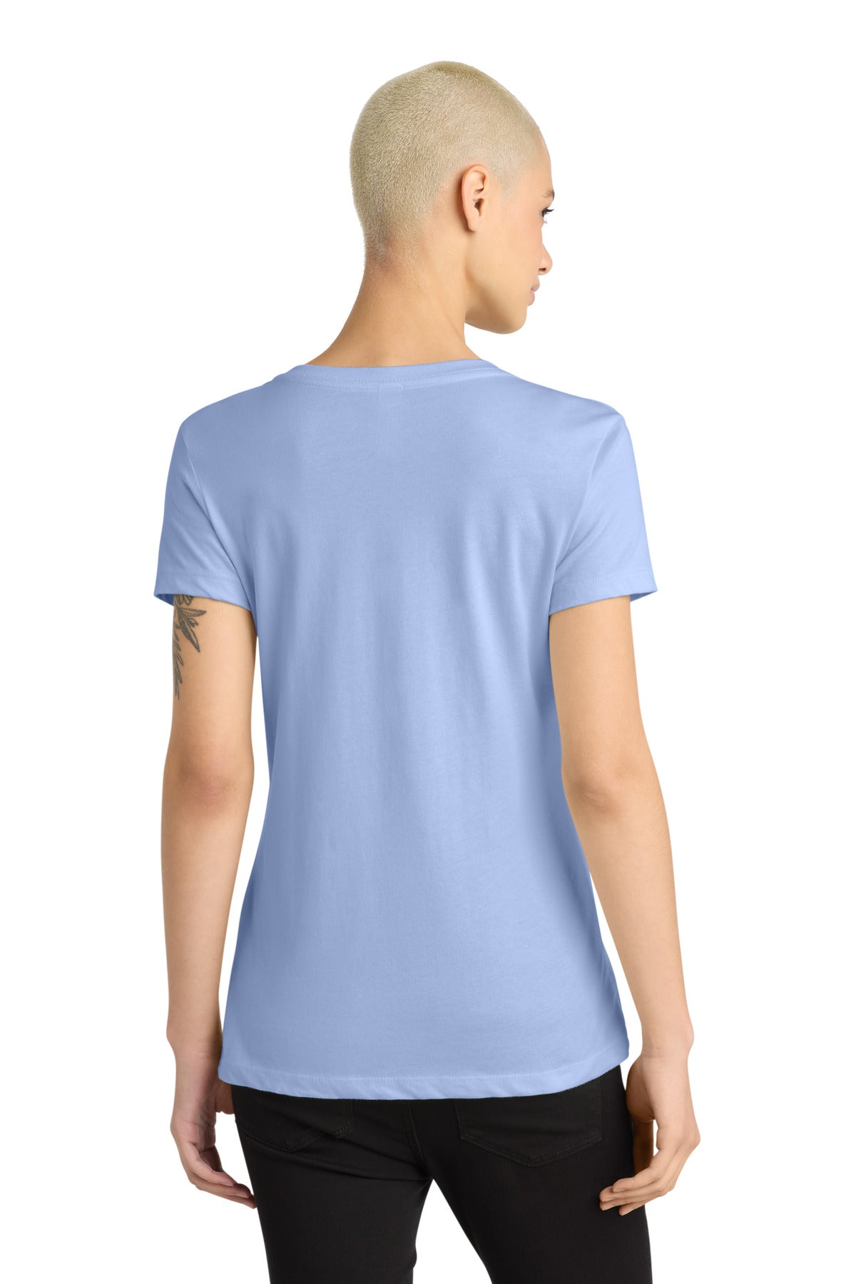 District - Women's Perfect Weight V-Neck Tee. DM1170L - Soft Lilac - back