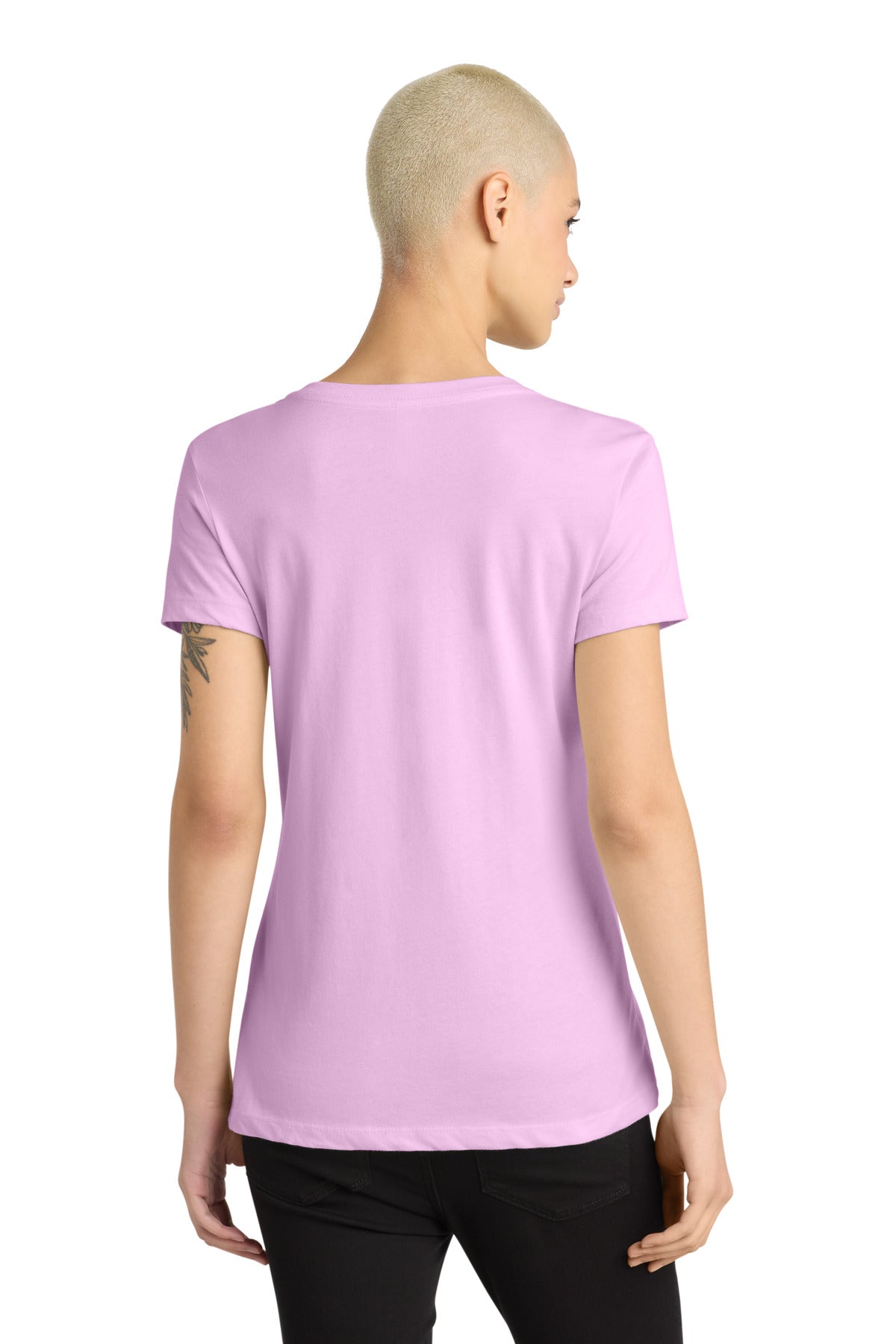 District - Women's Perfect Weight V-Neck Tee. DM1170L - Soft Purple - back