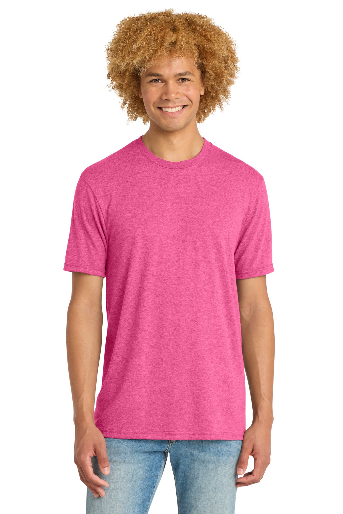 District Perfect Tri DTG Tee DM130DTG - Fuchsia Frost - front