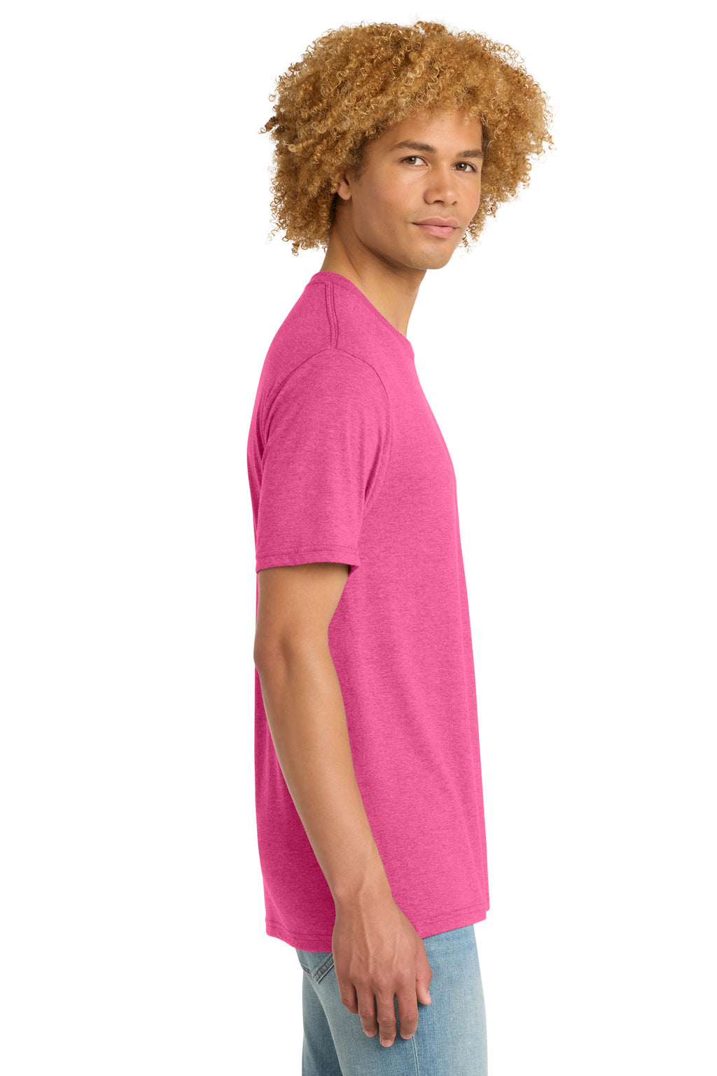 District Perfect Tri DTG Tee DM130DTG - Fuchsia Frost - side