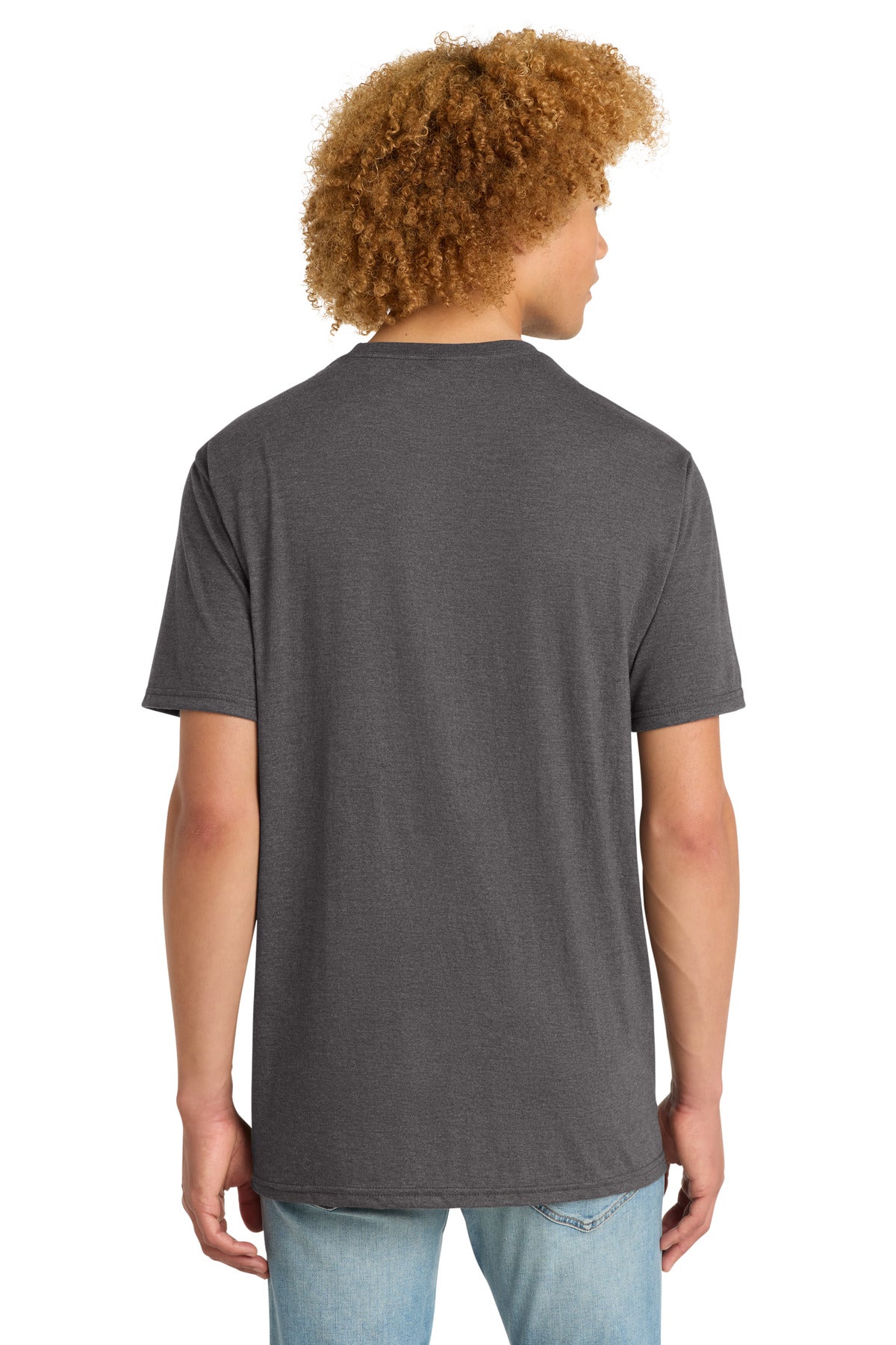 District Perfect Tri DTG Tee DM130DTG - Heathered Charcoal - back