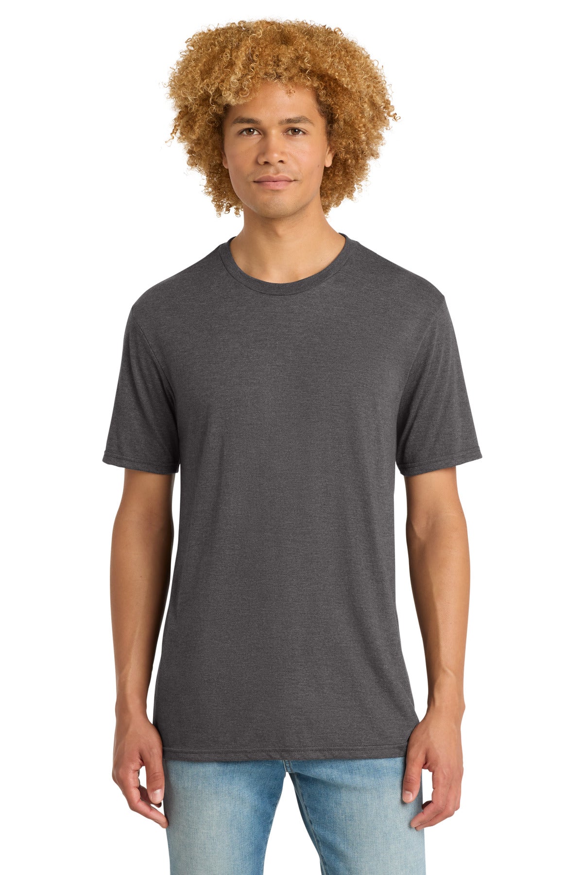 District Perfect Tri DTG Tee DM130DTG - Heathered Charcoal - front