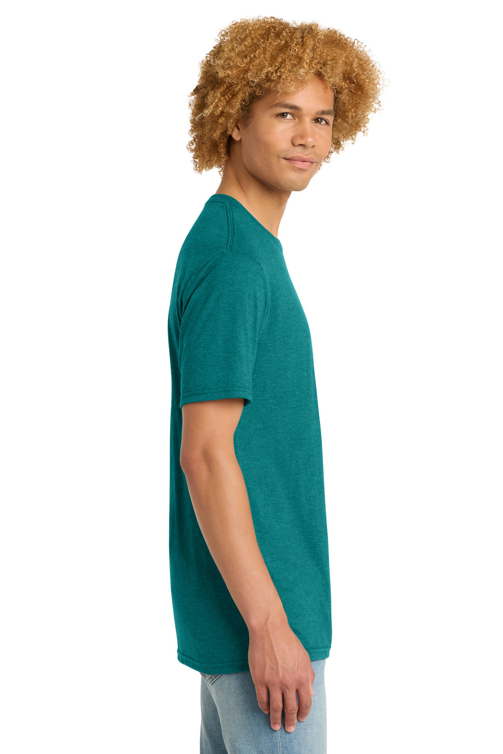District Perfect Tri DTG Tee DM130DTG - Heathered Teal - side
