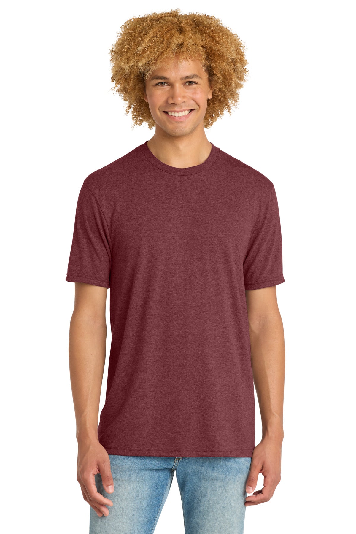 District Perfect Tri DTG Tee DM130DTG - Maroon Frost - front