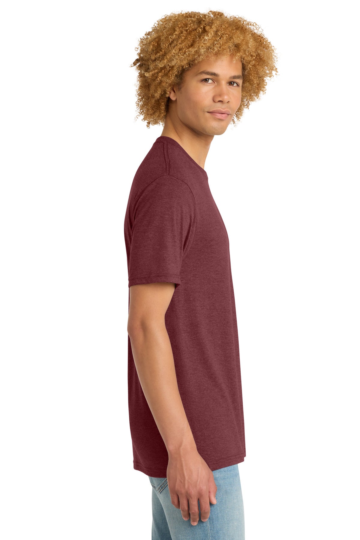 District Perfect Tri DTG Tee DM130DTG - Maroon Frost - side