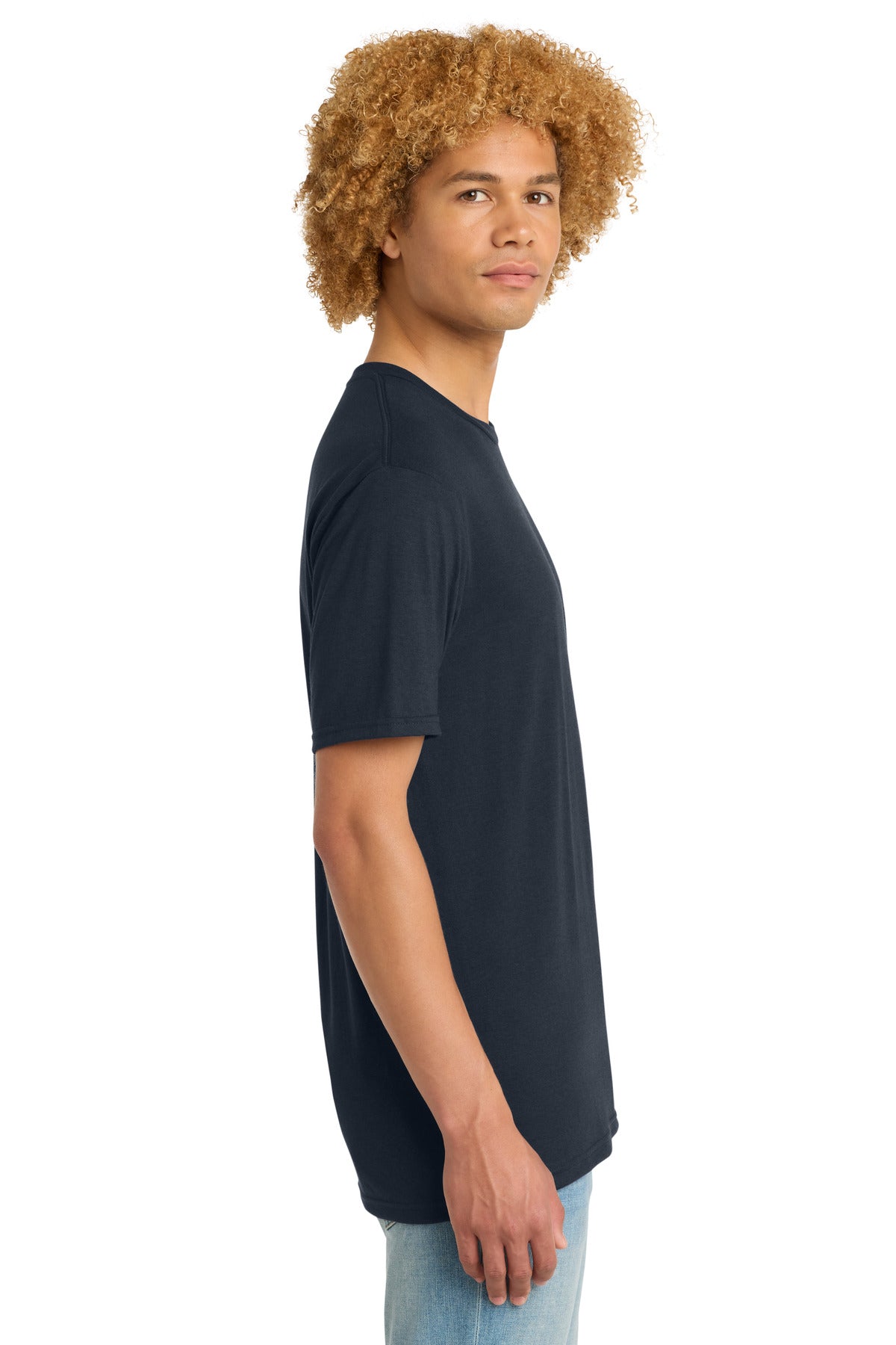 District Perfect Tri DTG Tee DM130DTG - New Navy - side