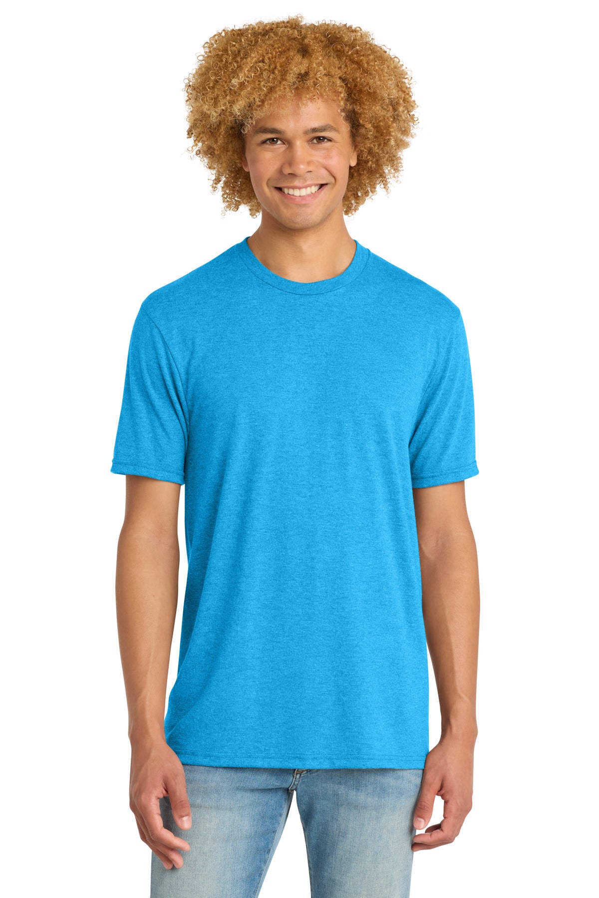 District Perfect Tri DTG Tee DM130DTG - Turquoise Frost - front