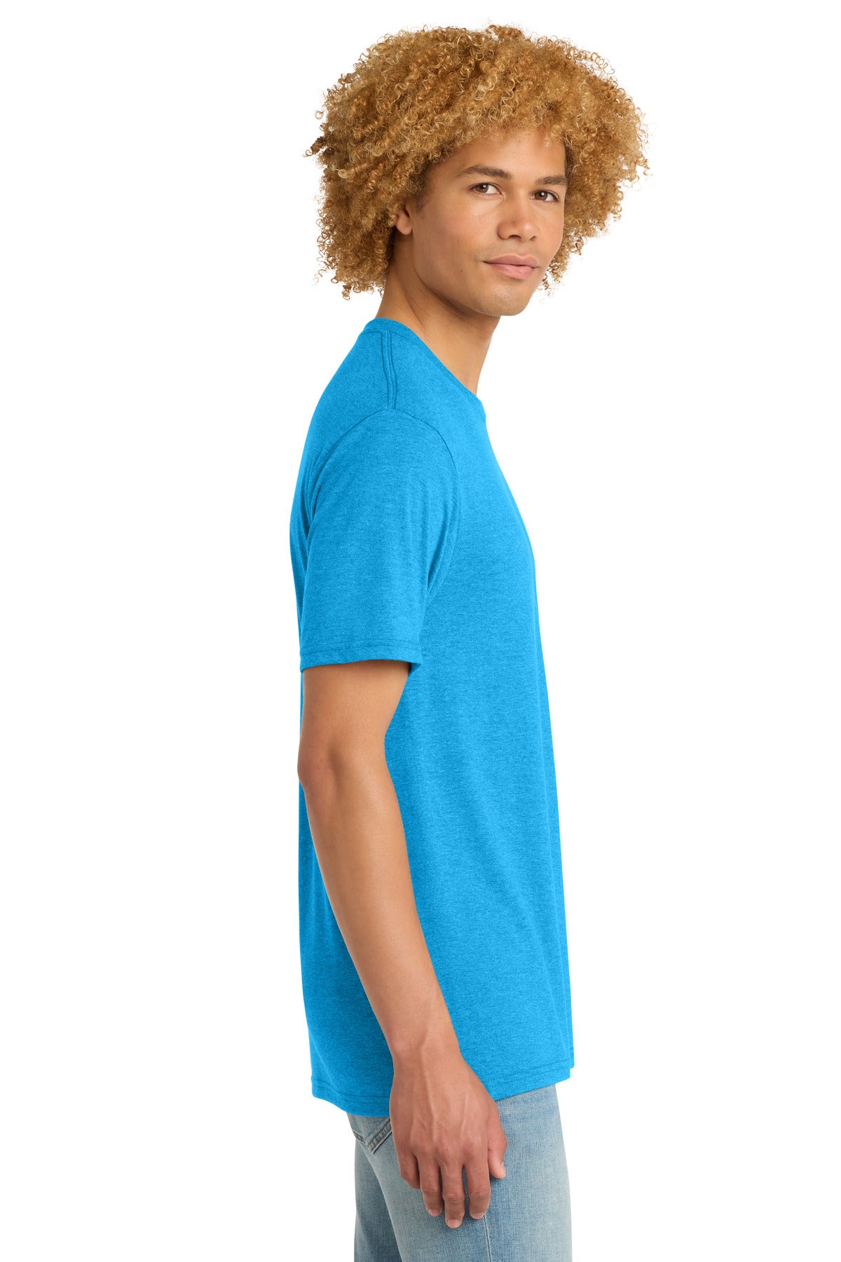 District Perfect Tri DTG Tee DM130DTG - Turquoise Frost - side